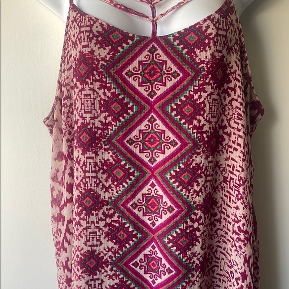Maurices Red Asymmetrical Tiered Sundress Casual - Picture 6 of 11
